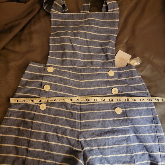 Vintage style Chambray stripe romper shortalls NWT - Picture 5 of 5